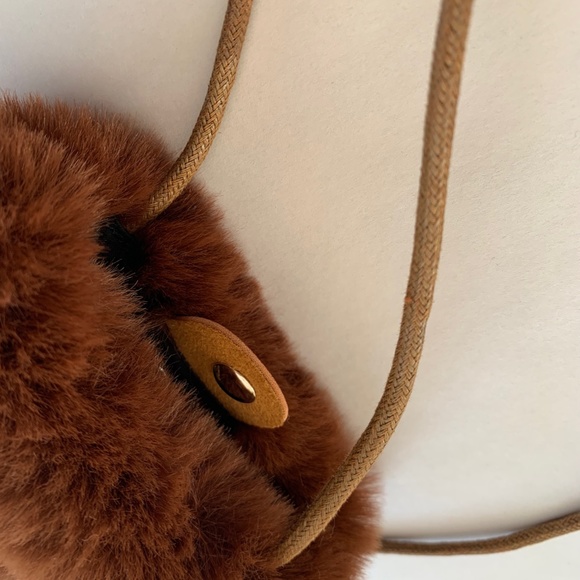Brown Fluffy Mini Crossbody Bag - Picture 2 of 2